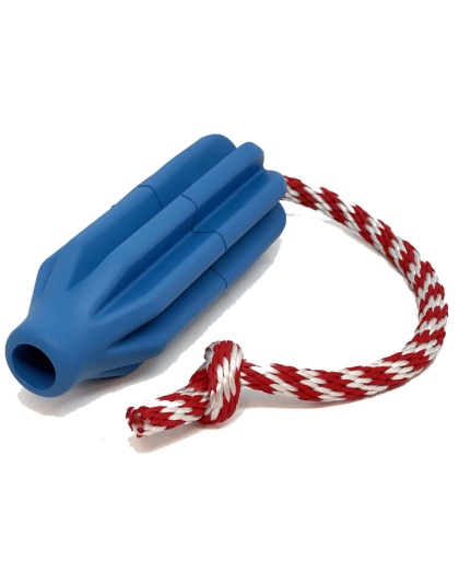 Blue - USA-K9 Rocket Durable Rubber Reward Toy, Tug Toy, and Retrieving Toy  - Large
