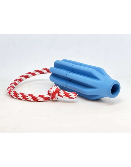 Blue - USA-K9 Rocket Durable Rubber Reward Toy, Tug Toy, and Retrieving Toy  - Large