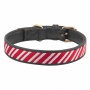 Leather with Candy Cane Embroidery - Halo Dog Collar  - L