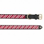 Leather with Candy Cane Embroidery - Halo Dog Collar  - L