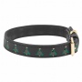 Leather with Christmas Christmas Tree Embroidery - Halo Dog Collar  - L