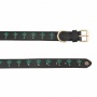 Leather with Christmas Christmas Tree Embroidery - Halo Dog Collar  - L