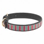 Leather with Christmas Stripes Embroidery - Halo Dog Collar  - L
