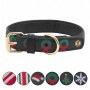 Leather with Christmas Wreath Embroidery - Halo Dog Collar  - L
