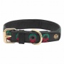 Leather with Christmas Wreath Embroidery - Halo Dog Collar  - L