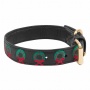 Leather with Christmas Wreath Embroidery - Halo Dog Collar  - L