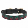 Leather with Christmas Wreath Embroidery - Halo Dog Collar  - M