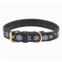 Leather with Snowflake Embroidery - Halo Dog Collar  - XS