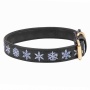 Leather with Snowflake Embroidery - Halo Dog Collar  - XS