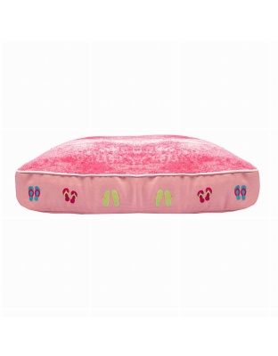 Pink - Halo Flip Flops Rectangular Dog Bed - L