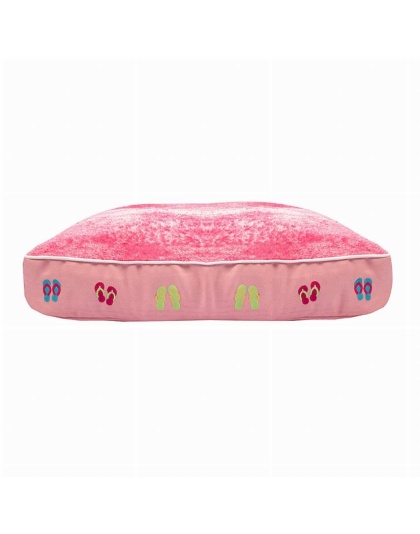 Pink - Halo Flip Flops Rectangular Dog Bed - S