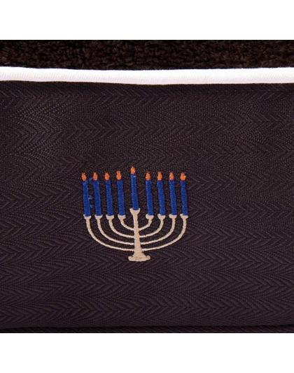 Charcoal - Halo Hanukkah Rectangular Dog Bed - M