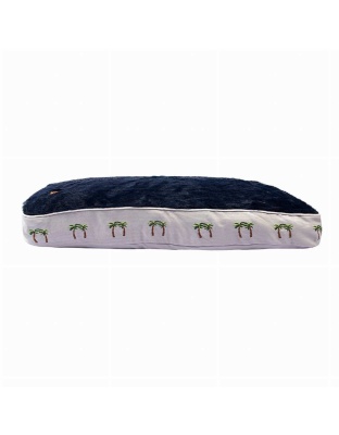 Cashmere Blue - Halo Palm Trees Rectangular Dog Bed - M