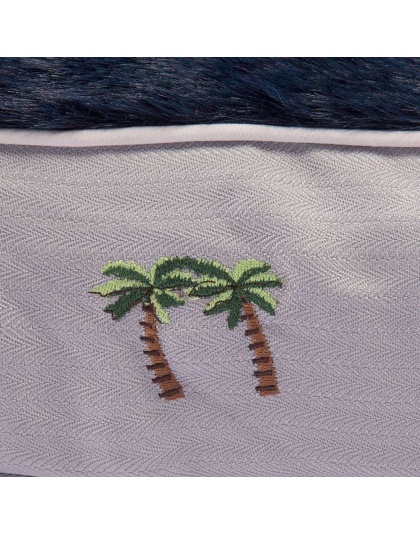 Cashmere Blue - Halo Palm Trees Rectangular Dog Bed - S