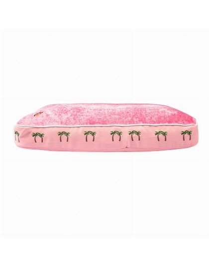 Pink - Halo Palm Trees Rectangular Dog Bed - S