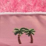 Pink - Halo Palm Trees Round Dog Bed - M