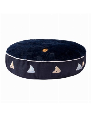 EC Navy - Halo Sailboat Round Dog Bed - S