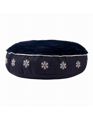 EC Navy - Halo Snowflake Round Dog Bed - S