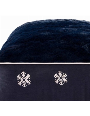 EC Navy - Halo Snowflakes Rectangular Dog Bed - M