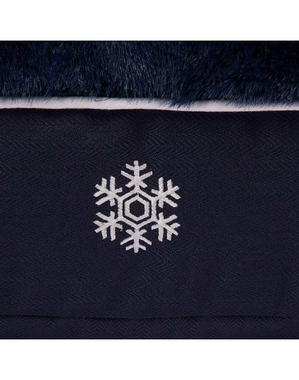 EC Navy - Halo Snowflakes Rectangular Dog Bed - M