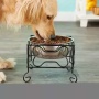YML Wrought Iron Stand with Single Stainless Steel Feeder Bowl - Medium