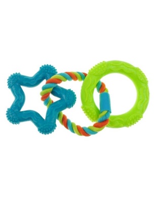 Blue - CHP 3 ring TPR Rope toy Star Blu