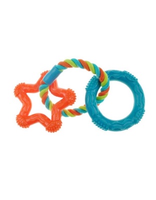 Orange - CHP 3 ring TPR Rope toy Star Org