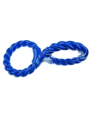 Blue - IF TPR/Rope Double Ring Twist Tug Blu