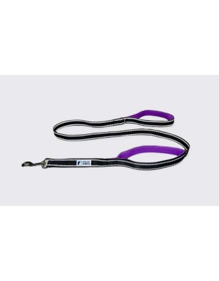 Purple - Headlight Harness Double Handle Reflective Leash - 6ft
