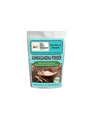 Ashwagandha Powder - Stress, Concentration & Energy Support*  The Petz Kitchen Dogs Cats - 4 Oz