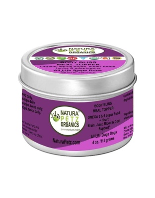 Body Bliss Meal Topper- Omega 3 & 6 Super Food + Heart, Brain Joint, Blood & Coat Support* - 4 Oz. Dog