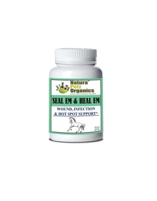 Seal Em & Heal Em Capsules Equine- Wound, Infection Ulcer Bite Bleeding & Hot Spot Support* - Horse - 250 caps / 600 mg