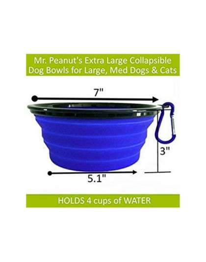 Collapsible Silicone Travel Bowls - XL 34oz (for Larger Pets)
