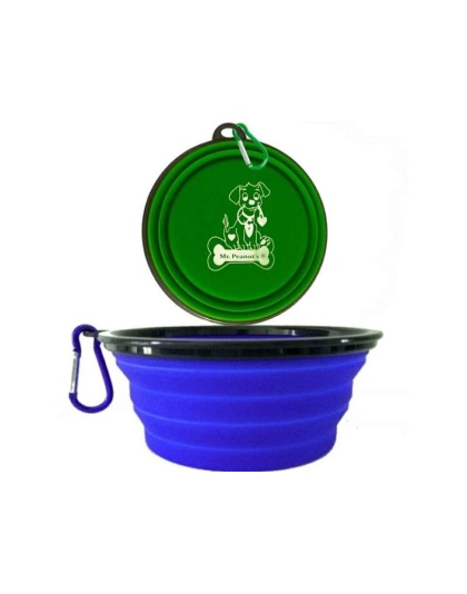 Collapsible Silicone Travel Bowls - XL 34oz (for Larger Pets)