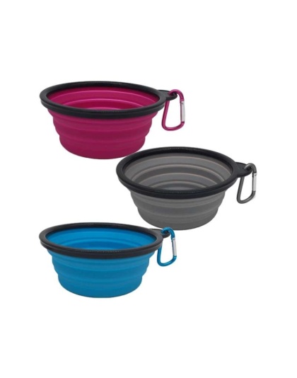 Mr. Peanut's Collapsible Silicone Bowls with Color Matched Carabiner Clips - XL 25 oz