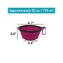 Mr. Peanut's Collapsible Silicone Bowls with Color Matched Carabiner Clips - XL 25 oz