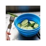 Mr. Peanut's Collapsible Silicone Camping Bowl with Lid & Foldable Fork - 30oz