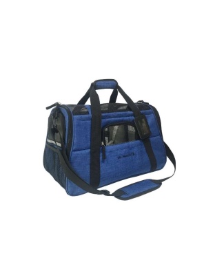 Deja Blue - Mr. Peanut's Copper Series Airline Capable Pet Carrier, Tall Profile Soft Sided Luxury Travel Tote - 19 in L x 10.5 in W x 12 in H