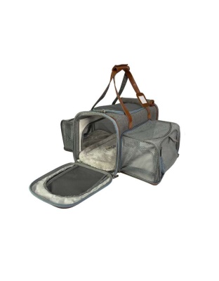 Platinum Gray - Mr. Peanut's Gold Series Big Apple Size Double Expandable Pet Carrier -