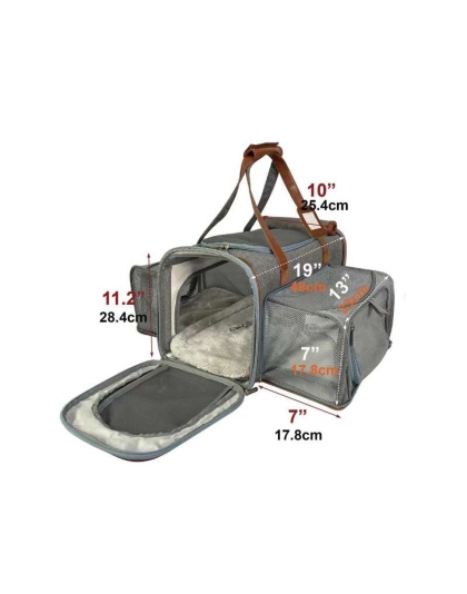 Platinum Gray - Mr. Peanut's Gold Series Big Apple Size Double Expandable Pet Carrier -