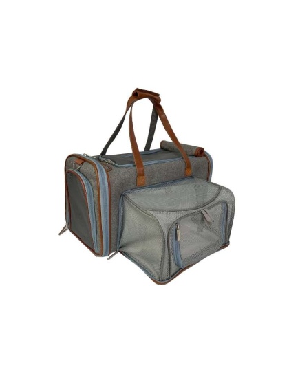 Platinum Gray - Mr. Peanut's Gold Series Big Apple Size Double Expandable Pet Carrier -