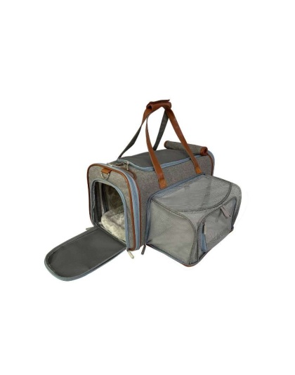 Platinum Gray - Mr. Peanut's Gold Series Big Apple Size Double Expandable Pet Carrier -