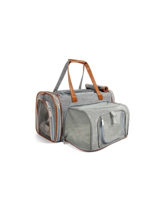 Platinum Gray - Mr. Peanut's Gold Series Big Apple Size Expandable Pet Carrier -