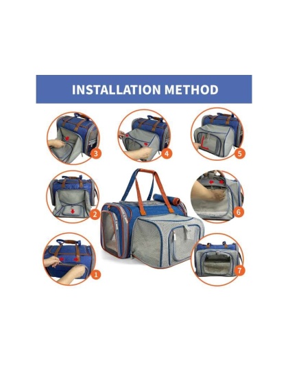 Deja Blue - Mr. Peanut's Gold Series Mini Size Expandable Pet Carrier - 16 in L x 10 in W x 10 in H