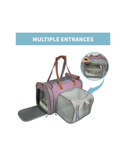 Purple - Mr. Peanut's Gold Series Mini Size Expandable Pet Carrier - 16 in L x 10 in W x 10 in H