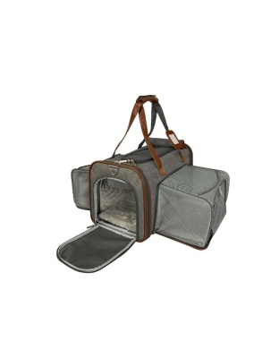 Platinum Gray - Mr. Peanut's Gold Series Standard Size Double Expandable Pet Carrier - 18 in L x 10.5 in W x 11 in H