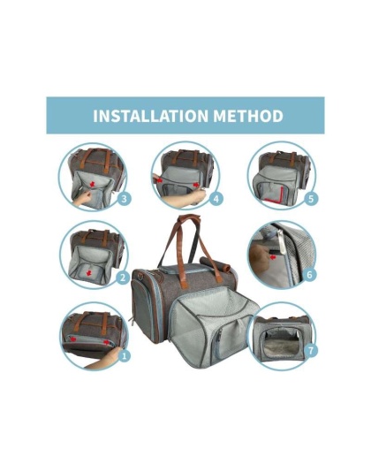 Platinum Gray - Mr. Peanut's Gold Series Standard Size Expandable Pet Carrier - 18 in L x 10.5 in W x 11 in H