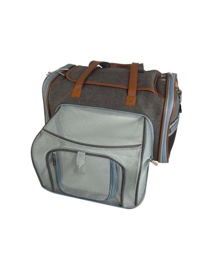 Charcoal Ash - Mr. Peanut's Gold Series Standard Size Expandable Pet Carrier - 18 in L x 10.5 in W x 11 in H