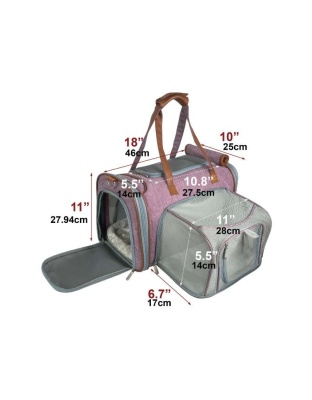 Purple - Mr. Peanut's Gold Series Standard Size Expandable Pet Carrier - 18 in L x 10.5 in W x 11 in H