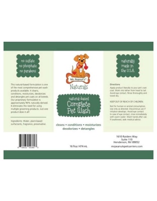 Mr. Peanut's Naturals 5 In 1 Pet Wash - Organic Dog Shampoo & Conditioner - Defense Against Dandruff, Allergies, & Itchy, Dry, Sensitive Skin -